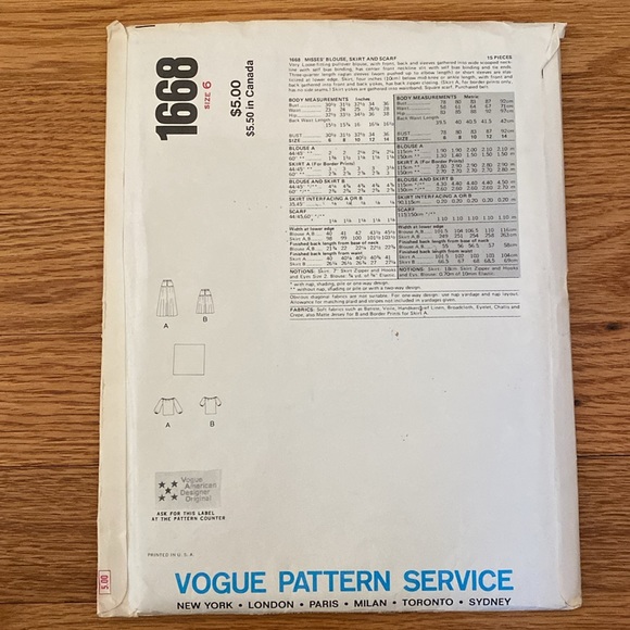 VTG Vogue Oscar De La Renta UNCUT Pattern - Picture 2 of 10